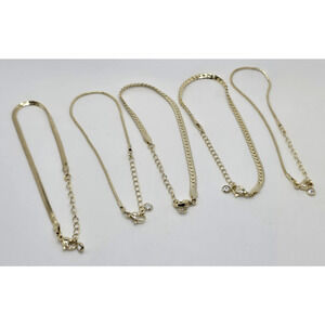 Sargetou Gold Bracelets Set of 5 14K Plated Stackable Dainty Chain Women